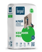 Клей усиленный для плитки и керамогранита 25 кг. BERGAUF Keramik Pro С1