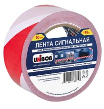 Лента сигнальная 50 мм.*150м красно-белая UNIBOB